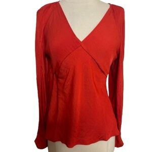 Banana Republic Red V-Neck Blouse